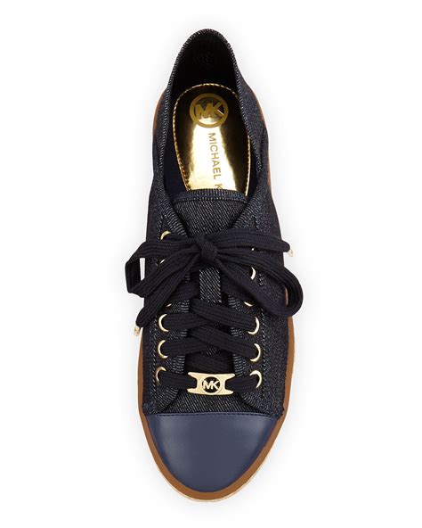 michael michael kors classic lace-up sneakers|michael kors denim sneakers.